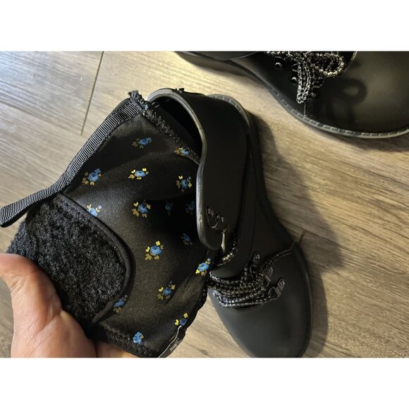 Coach Black City Hiker Lace Up Rubber Faux Shearling Ankle Boots size 7 - Picture 3 of 9